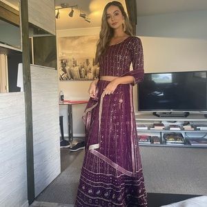 Plum colored lehenga